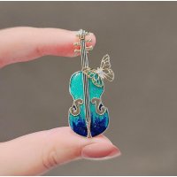 XSB098 - Colorful Guitar Saree Brooch